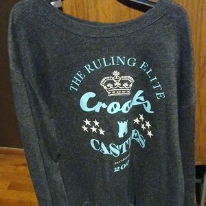 Large Crooks & Castles Charcoal Gray Men's Sweater